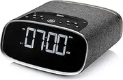 VQ Lark DAB Plus Digital Clock Radio with Bluetooth, Black and Walnut