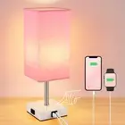 Touch Control Bedside Lamp - 3-Way Dimmable Table Lamps with USB C+A Port and Ou