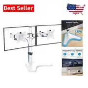 Versatile VESA-Compatible Dual Monitor Stand with Cable Management - Aluminum
