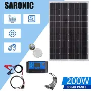 12V 200W Solar Panel Kit Mono Caravan Camping Battery Charging Controller Kits