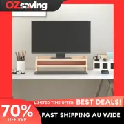 monitor stand solid wood pine 50x24x16 cm rustic design storage 3984