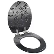 WC Toilet Seat with Soft Close Lid MDF Water Drop Design vidaXL