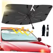 Car Windshield Sun Shade Umbrella, Foldable Car Umbrella Sunshade Cover Silver