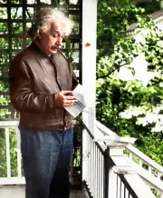 1938 Albert Einstein on His Porch, Princeton, New Jersey 11 x 14 Photo Print