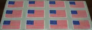 Team Set of 12 Baseball Softball Football Helmet USA Flag Decal Sticker 1" x2"