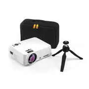 Home Projector(Max 1080p HD) With Tripod & Case 150" with 720p Native Resolution LED Light AV VGA HDMI And USB