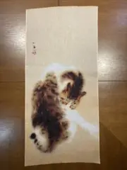 Seiho Takeuchi "Hanmyo" (Tabby Cat) Tenugui Towel Cotton 100% 29.5 x 13.7 in