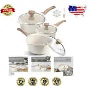 10-Piece Non-Stick Saucepan Set with Lids - PFAS & PFOA Free, Induction Ready