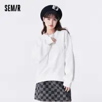 在飛比找蝦皮商城優惠-Semir 女士衛衣 Oversize 刺繡兔子打底衫秋季圓