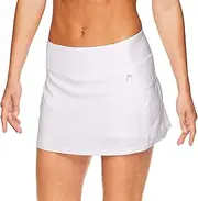 [HEAD] Women's Athletic Tennis Skirt - Workout Golf Exercise & Running Skort with Pockets - Ability Stark White, X-Large