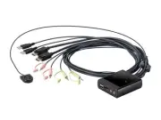 Monoprice 2-Port USB DisplayPort Cable KVM Switch With Remote Port Selector