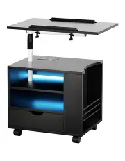 [Artiss] Charging Usb Ports Led Bedside Table in Tala Black
