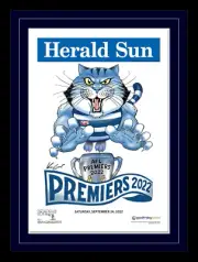 MARK KNIGHT FRAMED OFFICIAL 2022 GEELONG AFL GRAND FINAL PREMIERSHIP POSTER