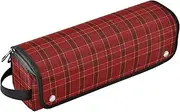 [sanluoli] Hair Tool Travel Bag with Iron Mat Curling Iron Travel Holder Storage Bag Merry Christmas Buffalo Plaid Check Portable Organizer