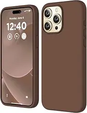 [COFFKER] Compatible with iPhone 15 Pro Max Case, Liquid Silicone Case, Full Body Shockproof Protective Cover Slim Thin Phone Case with Soft Anti-Scratch Microfiber Lining, 6.7 inch-Chocolate