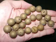 25 Pcs Of Thai Round Shaped Gold Quartz Gemstone Geode Agate Beads