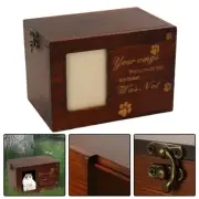 Pet Dog Cat Urns Ash Photo Frame Cremation Memory Wooden Box