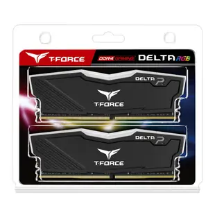TEAM十銓 T-Force Delta RGB 16GBx2 DDR4-3200 黑/RAM記憶體/原價屋【活動贈】