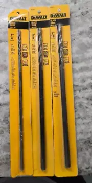 Lot of 3 New DeWalt 12" Black Oxide Drill Bits 1/4", 3/8" & 7/16"