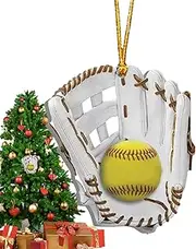 Baseball Ornaments for Christmas Tree, Unique 2D Acrylic Decoration for Christmas Tree, Decorative Softball Player Ornament, Christmas Decorations for Softball Players