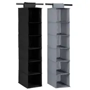 2x Boxsweden Mode 105cm 6 Compartment Wardrobe Clothes Storage Organiser Assort