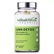 HEALTH VEDA ORGANICS Lung Detox With Vitamin C & Grape Seed Extract-60 Veg Cap.