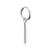 Stainless Steel Bar Drop Earring Stud Earring - Cylinder - Black - One Size