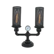 VENETO Table Lamp ESx2 Black Mesh Oblong OD110mm with Black