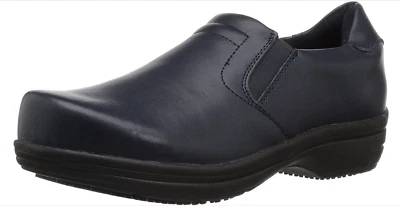 Easy Works Women's Bind Slip Resistant Clogs - Leather - Navy - 8M