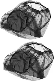 2pcs Mesh Hat Protection Hat Outdoor Fishing Beekeeping Hat for Men Women Black