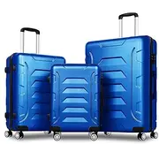 [ALFORDSON] 3PCs Hardside Luggage Set 20" 24" and 28" Blue Color Dina Series, Hardshell Suitcases Setting with TSA Lock & Wheel Spinners, Carry-on & Checked Baggages 3-Piece Pack