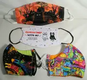 4 Cat Handmade Face Mask, Halloween Cat, Quarantine w/my Cats, Laural Burch Cats