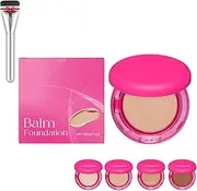 Peptide Bouncees Foundation, Age Defying Foundation for Mature Skin, Moisture, Moisturizing, Clean, Natural, Medium Buildable Coverage, Blurs Fine Lines for All Skin Types(Natural color)