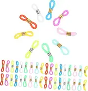 [AKOOSY] 40Pcs Eyeglass Chain Connectors Glasses Holder Ends for Sunglasses and Eyewear Durable Retainer Clips for DIY Accessories Mixed Colors with Rings