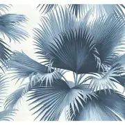 Kenneth James Wallpaper Roll 27' Non-Pasted Washable Botanical in Blue Matte