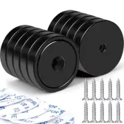 10X Neodymium Magnet with Countersunk Hole Round Base Magnet 110LB Heavy Duty✉