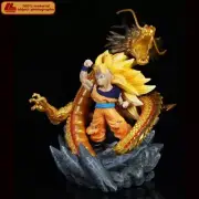 Anime Dragon Ball Z Super Saiyan 3 Goku Golden Dragon Fist PVC Figure Toy Gift