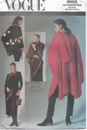 C70 VOGUE 8555: CAPE, SHAWLS & POUCH ONE SIZE SEWING PATTERN