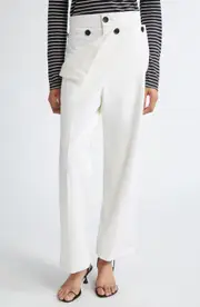 Proenza Schouler Oliver Wool Blend Gabardine Pants in Off White at Nordstrom, Size 8