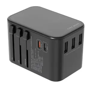 【CityBoss】萬用轉接頭急速充電器33W PD快充+2個Type-C快充輸出+3個USB-A輸出