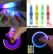2in1 Hand Spinner LED PEN Light Fidget Spin EDC Autism ADHD Gyroscope Glow dark