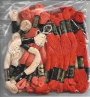 Vintage DMC floss lot, 29 skeins, Tawny and Orange Spice. Unused