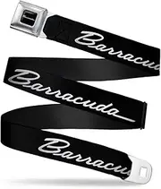Buckle-Down Seatbelt Belt - BARRACUDA Script Logo Black/Silver - 1.0" Wide - 20-36 Inches in Length