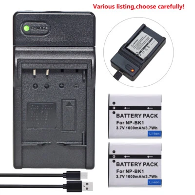 Battery or Charger for Sony NP-BK1 Cyber-shot DSC-W180 DSC-W370 Webbie MHS-PM1