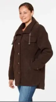 Koolaburra UGG Shirt Jacket Brown. NWT Size Large Button Font Retail $160