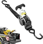 Car Tie Down Straps Ratchet - Heavy Duty Ratchet Self-Retractable Tie Down Straps | Heavy Duty Automotive Exterior Accessories for Kayak Appliances Cargo Trailer Lawn Equipment