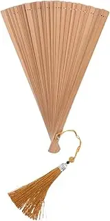 GAROZATION Handheld Bamboo Folding Fan with Tassel Vintage Style Decorative Fan for Dance Hanfu and Qipao Sturdy Bamboo Construction Portable Versatile for Cultural Events and Hot Summer Days