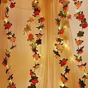 Fielegen 30LED Artificial Rose Flower Garland String Lights, Battery Operated 9.84ft Rose Vine Fairy String Lights for Valentine's Day, Wedding Bedroom Birthday Party Wreath Decor Floral Design