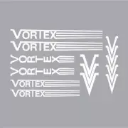 Vortex - Stripes - WHITE - DIECUT Decal set - old school bmx