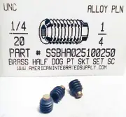 1/4-20x1/4 Hex Socket Set Screws Brass Tip Alloy Steel (3)